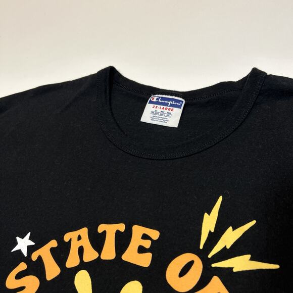 Champion Shirt Mens Size 2XL XXL Black Happiness Logo Tee Short Sleeve - Picture 6 of 12